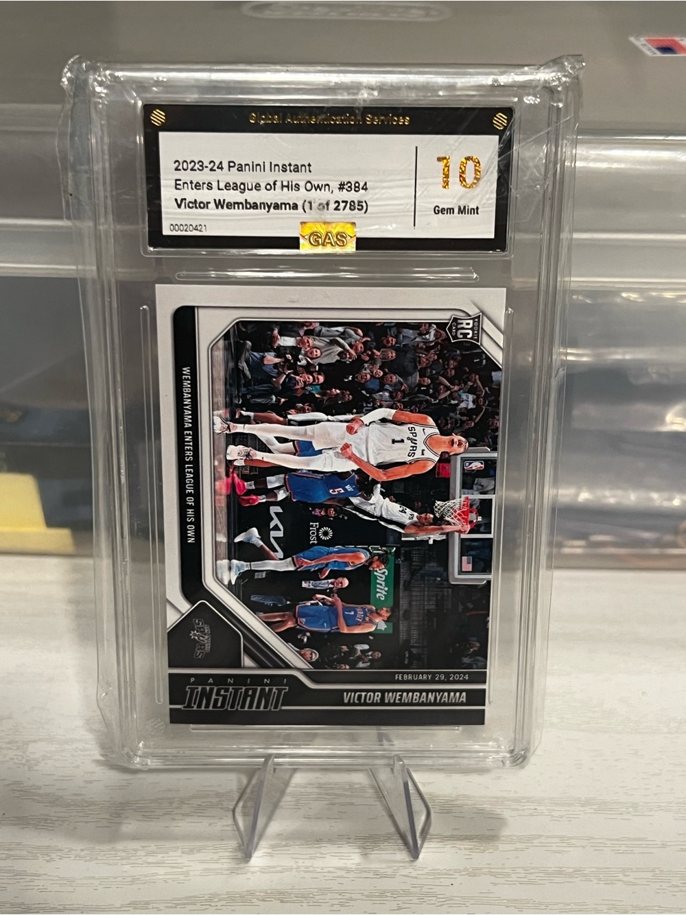 Victor Wembanyama rookie /2785 GAS 10 card